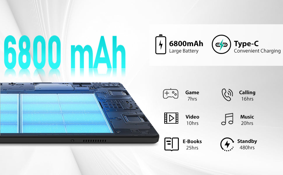 URAO 11 Inch Tablet Android 14GB RAM 64GB ROM 6800mAh IPS HD Touch Screen with Keyboard Protective Case Mouse Stylus 8 in 1 Kit