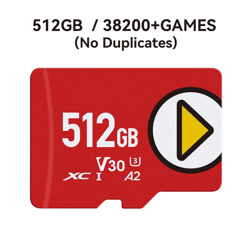 512G Game Card for ROG Ally/Ayaneo/OnexPlayer/Handheld Game Consoles/PC for PS3/PS2/SS/PS1/PSP/DC/MAME 50+Emulators＆38200+Games