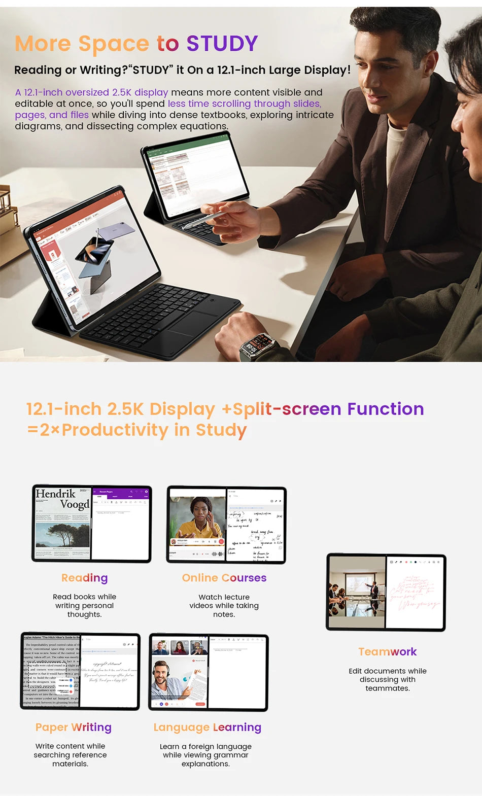 Blackview Oscal ELITE 1 Tablet 12.1 inch 2.5K Display MTK Helio G99 Widevine L1 8800mAh Battery 33W Fast Charging Android Pad PC