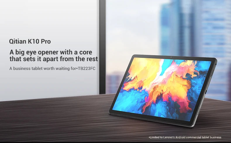 Global Firmware Lenovo Tablet Qitian Pad K10 Pro 10.6 inch Mediatek G80 60Hz 2000*1200 Resolution 7700mAh Face Recognition