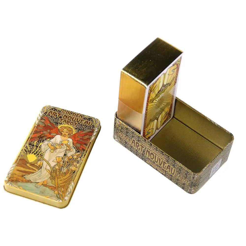 78 Cards Golden Art Table Game Tarot Deck Entertainment Playing Card Board Game Gift 2023 New Arrival Interactive Desktop Game