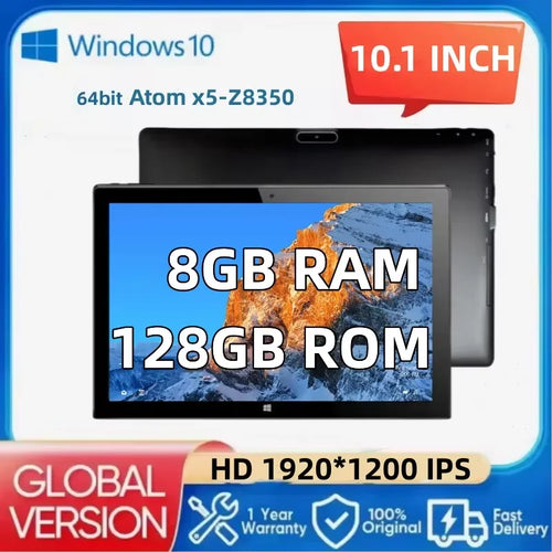 10.1'' Portable Windows 10 Tablet 8GB DDR3-RAM 128GB EMMC 1920x1200IPS 64bit Intel Atom x5-Z8350 1*USB 3.0 HD-MI Dual Camera