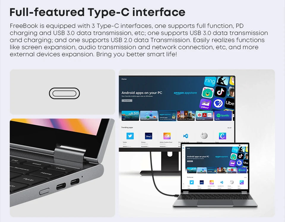 CHUWI FreeBook Laptop Tablet 2 in 1 Intel i3 1215U 12GB LPDDR5 512G SSD Windows 11 Laptop 13.5" IPS FHD Display WIFI 6 2256*1504