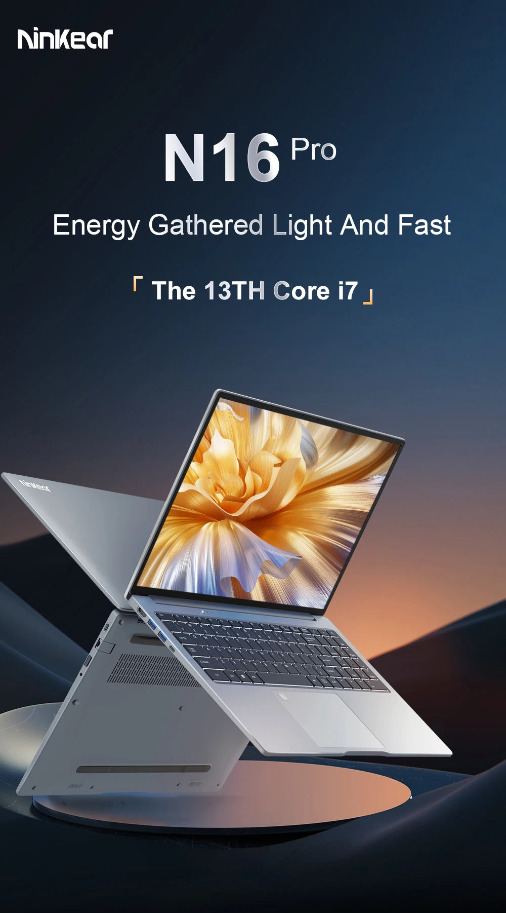 Ninkear N16 Pro Gaming Laptop 13th Intel i7-13620H 16-inch 2.5K IPS 120Hz Computer 32GB DDR4+1TB SSD WiFi 6 Face Recognition