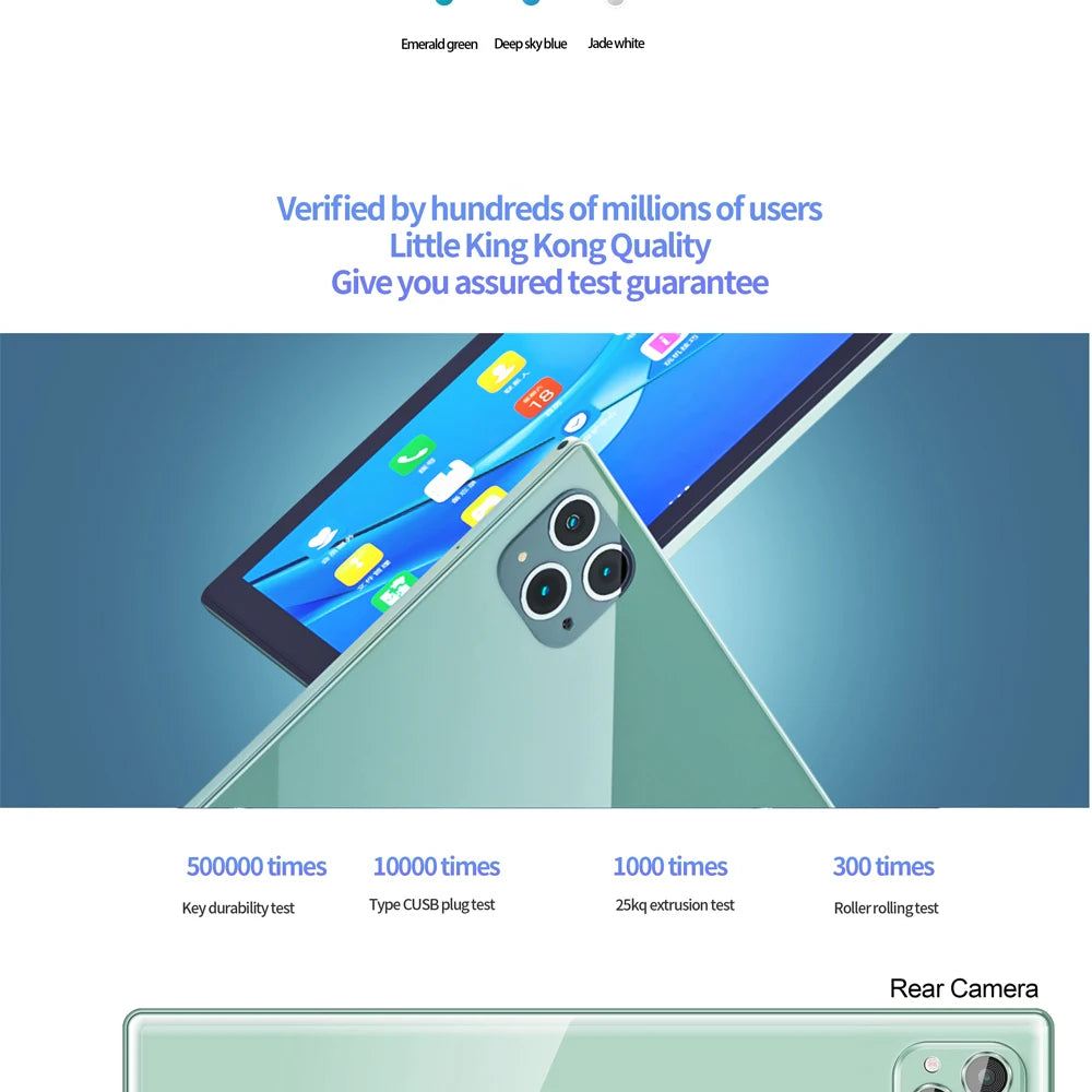 New 10.1 Inch Tablets 4G LTE Phone Call Octa Core 8GB RAM 256GB ROM Dual GPS Bluetooth WiFi Google Tablet PC