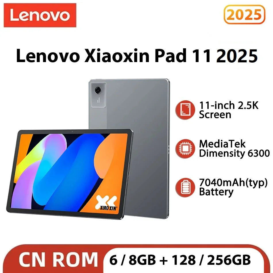 Original New Lenovo Xiaoxin Pad 11 2025 Tab 128GB 256GB ROM MTK Dimensity 6300 11" 2.5K Screen 7040mAh WIFI Android Pads Tablet