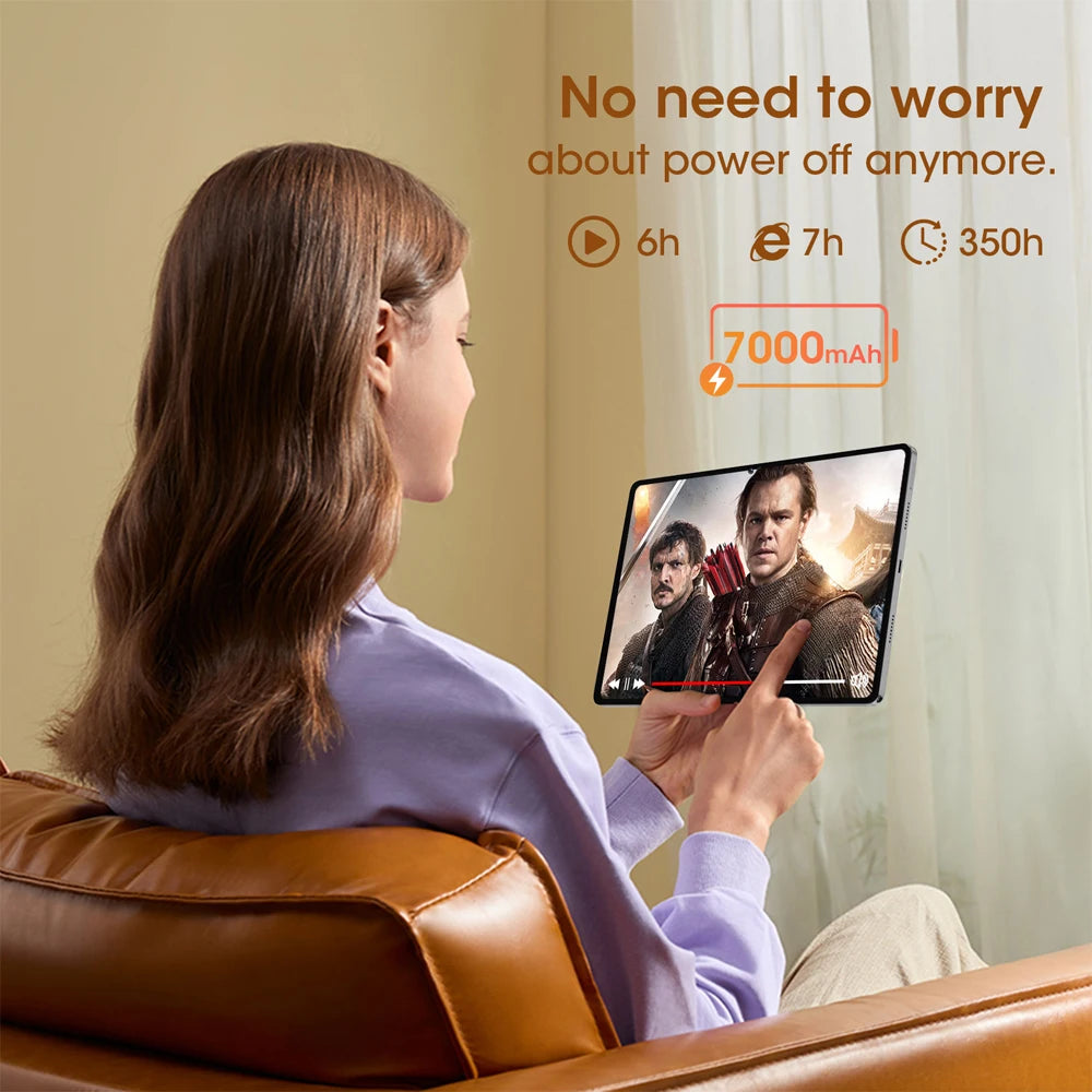 2024 CWOWDEFU Android 13 Tablet 10.95" FHD Incell 2K-Display MTK Octa Core 6GB 128GB 7000mAh Battery 13MP Cam GPS Tablet PC