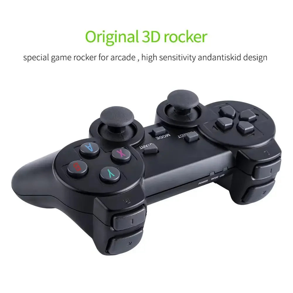 Video Game Console Built-in 10000+ Games Retro Handheld Game Player 64G 4K TV Game Stick 2.4G Wireless Controller Gamepad