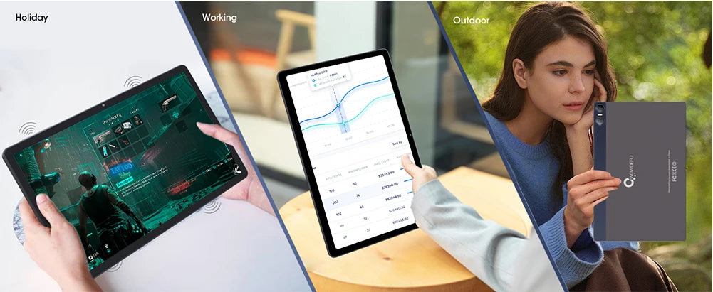 2024 CWOWDEFU Android 13 Tablet 10.95" FHD Incell 2K-Display MTK Octa Core 6GB 128GB 7000mAh Battery 13MP Cam GPS Tablet PC