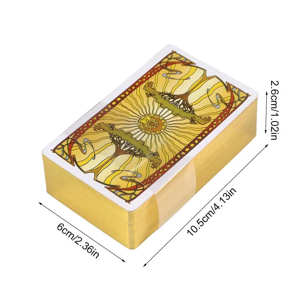 78 Cards Golden Art Table Game Tarot Deck Entertainment Playing Card Board Game Gift 2023 New Arrival Interactive Desktop Game