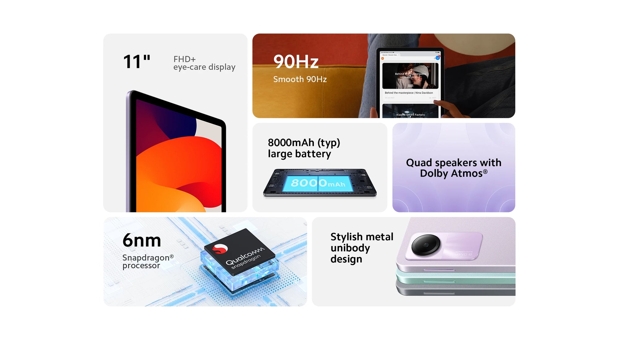 Global Version Redmi Pad SE Xiaomi Mi Tablet Snapdragon® 680 Quad speakers Dolby Atmos® 90Hz 11" Display 8000mAh World Premiere