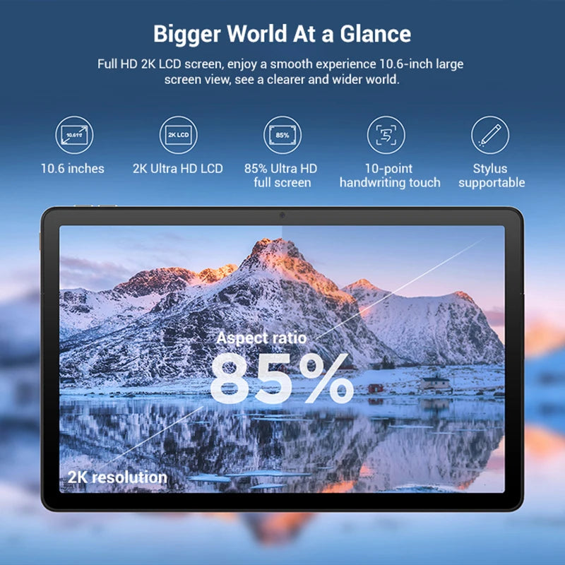 Global Firmware Lenovo Tablet Qitian Pad K10 Pro 10.6 inch Mediatek G80 60Hz 2000*1200 Resolution 7700mAh Face Recognition