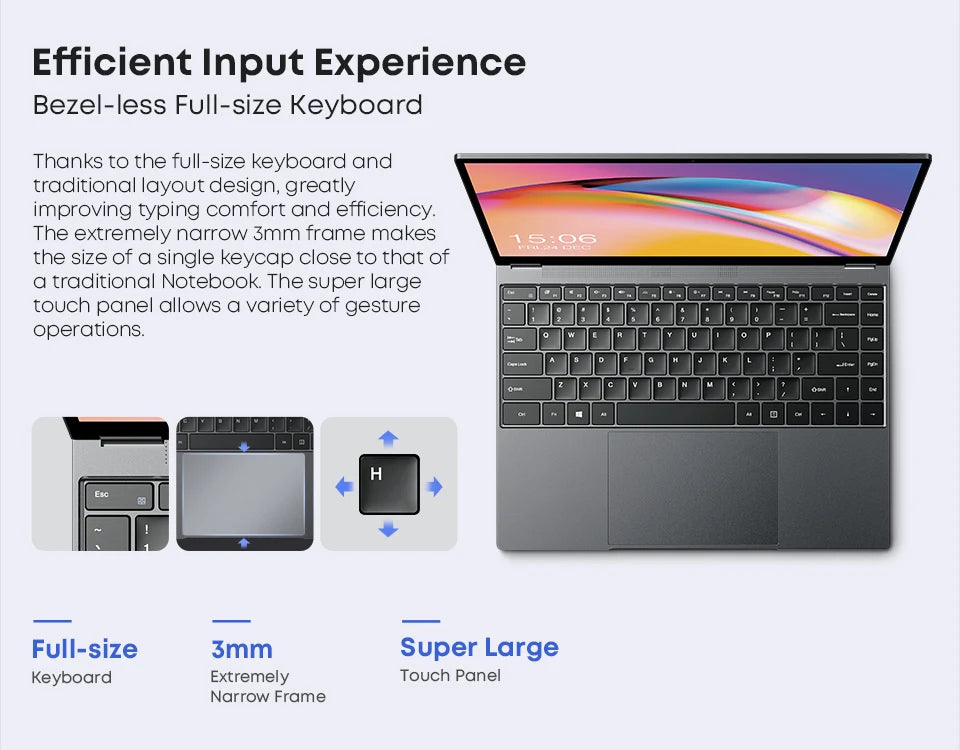CHUWI FreeBook Laptop Tablet 2 in 1 Intel i3 1215U 12GB LPDDR5 512G SSD Windows 11 Laptop 13.5" IPS FHD Display WIFI 6 2256*1504