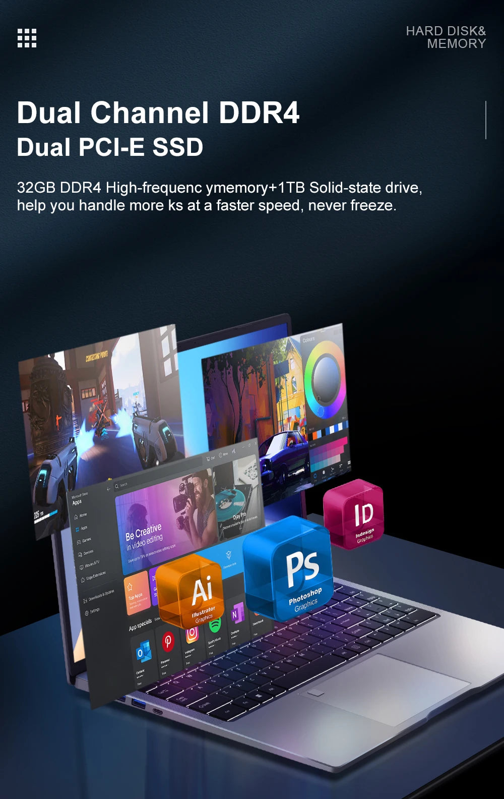 Ninkear N16 Pro Gaming Laptop 13th Intel i7-13620H 16-inch 2.5K IPS 120Hz Computer 32GB DDR4+1TB SSD WiFi 6 Face Recognition