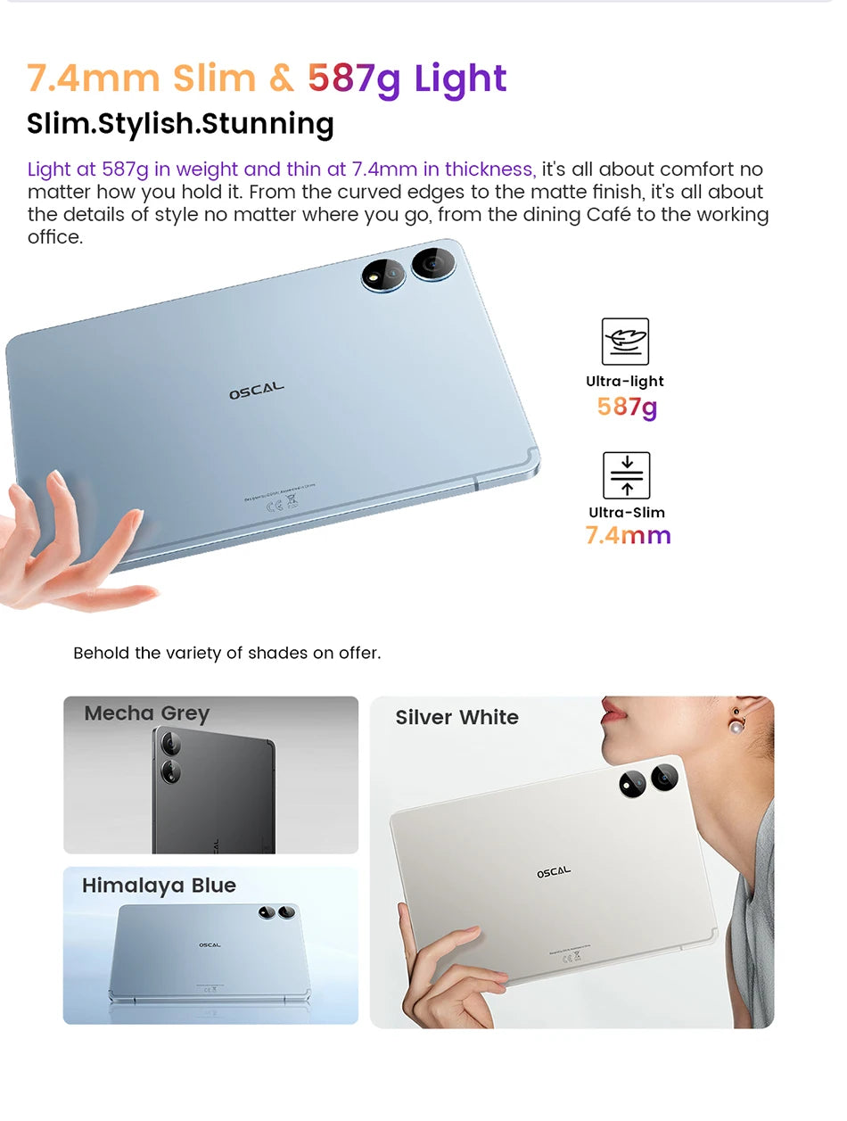 Blackview Oscal ELITE 1 Tablet 12.1 inch 2.5K Display MTK Helio G99 Widevine L1 8800mAh Battery 33W Fast Charging Android Pad PC