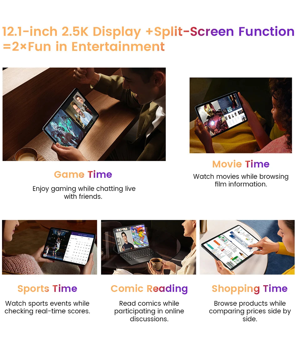 Blackview Oscal ELITE 1 Tablet 12.1 inch 2.5K Display MTK Helio G99 Widevine L1 8800mAh Battery 33W Fast Charging Android Pad PC