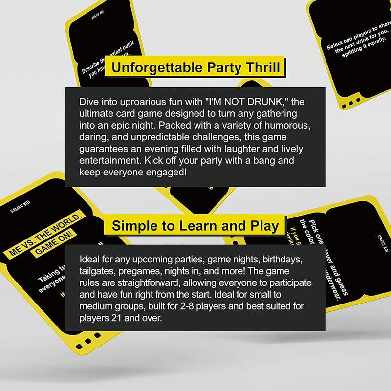 I'M NOT DRUNK !Card Games For Adults Fun Drinking Games For Game Night & Hen's Party Desktop Games Birthday Gift