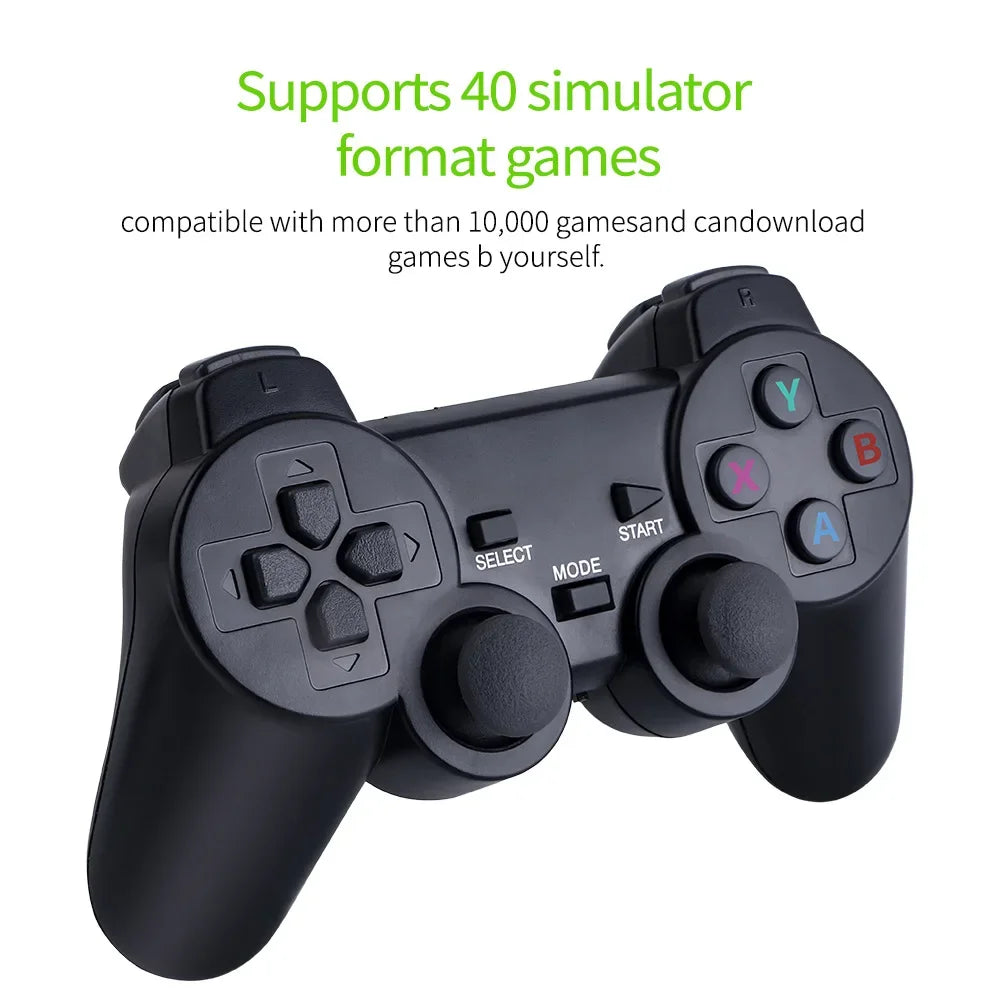 Video Game Console Built-in 10000+ Games Retro Handheld Game Player 64G 4K TV Game Stick 2.4G Wireless Controller Gamepad