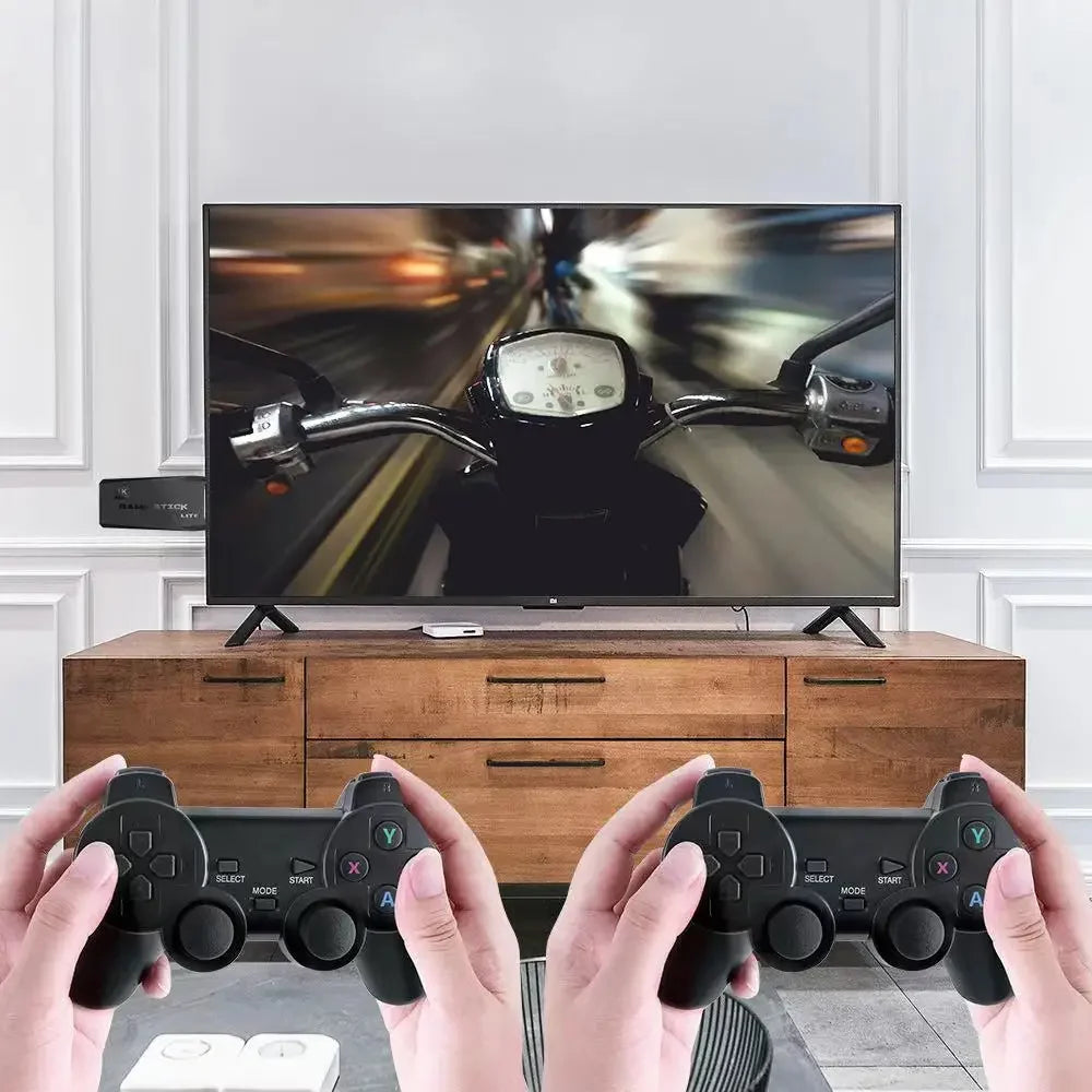 Video Game Console Built-in 10000+ Games Retro Handheld Game Player 64G 4K TV Game Stick 2.4G Wireless Controller Gamepad