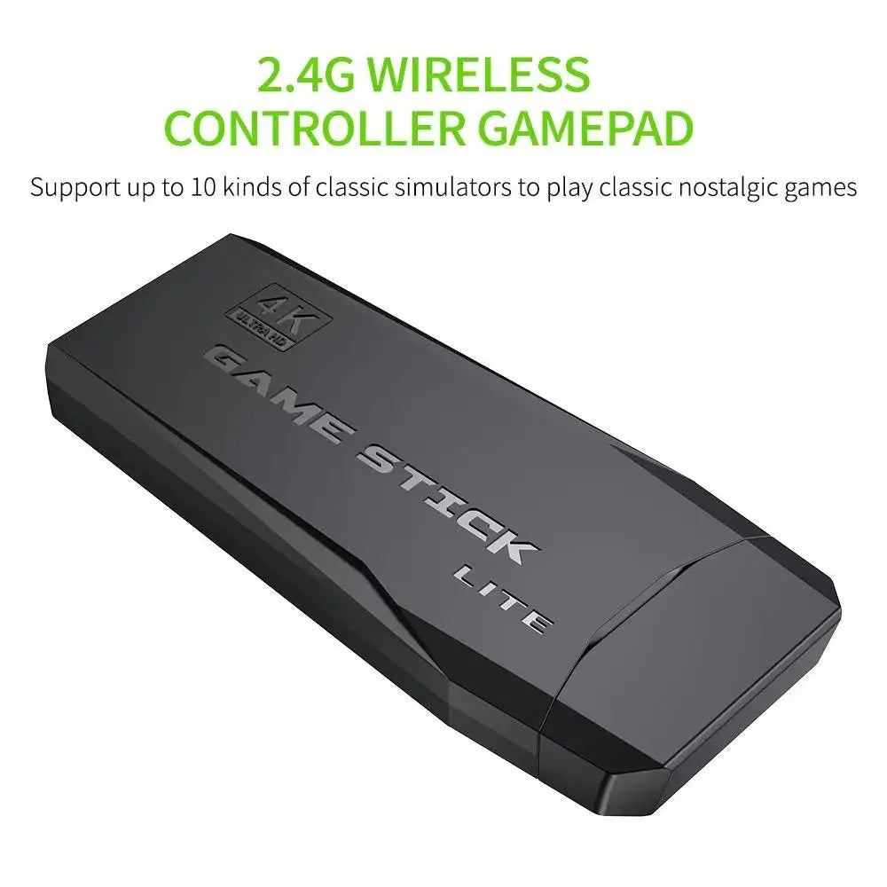 Video Game Console Built-in 10000+ Games Retro Handheld Game Player 64G 4K TV Game Stick 2.4G Wireless Controller Gamepad