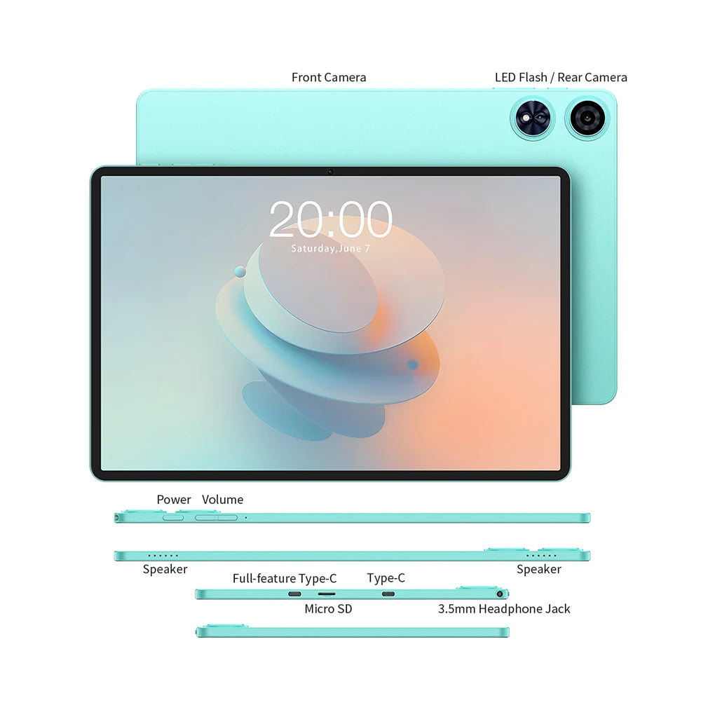【New】 Teclast P50Ai 11 Inch 90Hz Tablet Pc Android 15 Ai Os (6Gb+10Gb Expansion)16Gb Ram 128Gb Lpddr5 7000Mah Allwinner A733-Ai Octa-Core 1280X800 Wifi-6 Bt 5.4