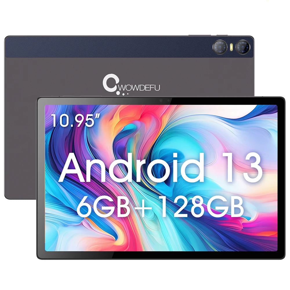 2024 CWOWDEFU Android 13 Tablet 10.95" FHD Incell 2K-Display MTK Octa Core 6GB 128GB 7000mAh Battery 13MP Cam GPS Tablet PC